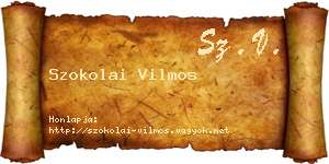 Szokolai Vilmos névjegykártya